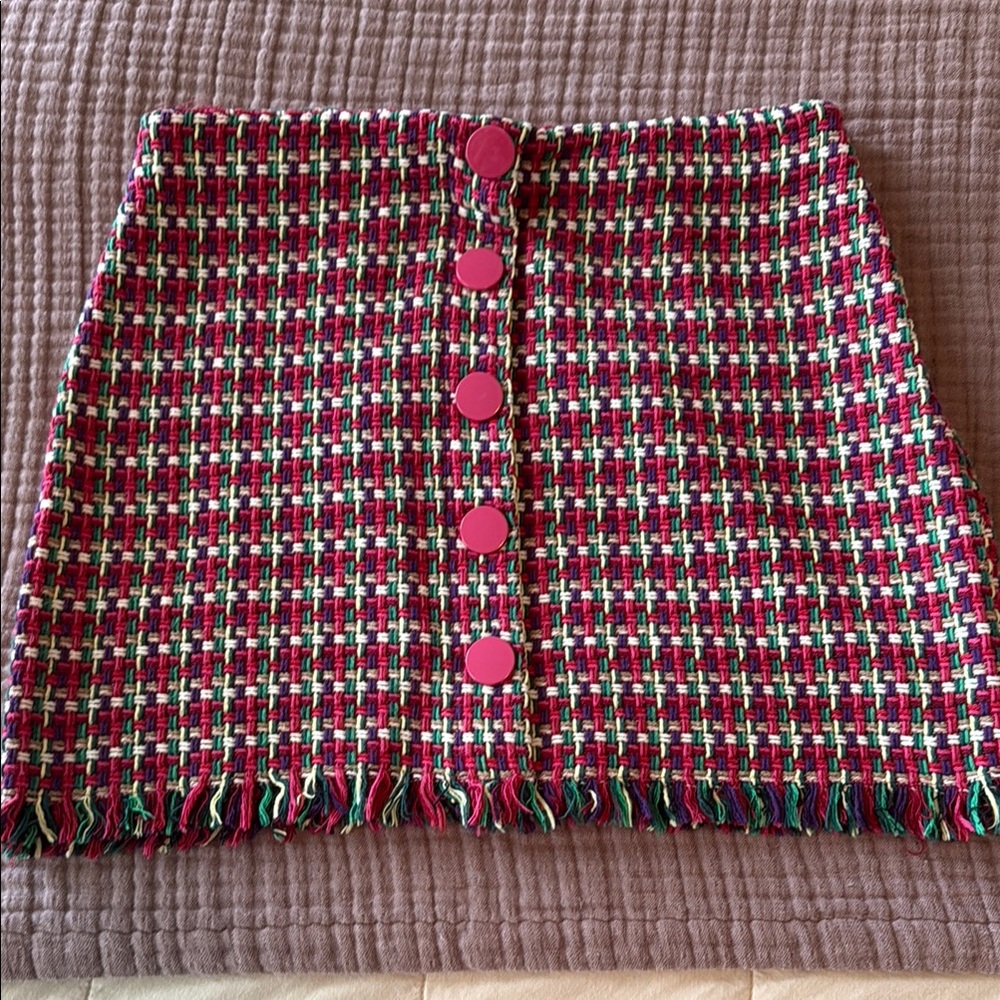 Zara Tweed Mini Skirt, Pink | Zara, size M